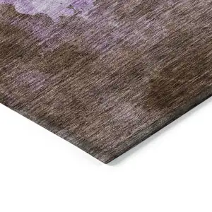 Photo of Lavender Brown And Ivory Abstract Washable Indoor Outdoor Area Rug
