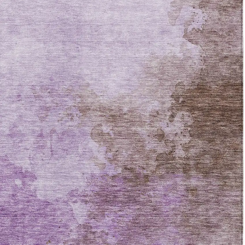 Lavender Brown And Ivory Abstract Washable Indoor Outdoor Area Rug Photo 5