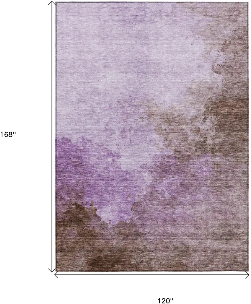 Lavender Brown And Ivory Abstract Washable Indoor Outdoor Area Rug Photo 7