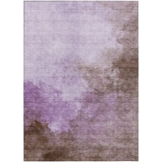 Lavender Brown And Ivory Abstract Washable Indoor Outdoor Area Rug Photo 2