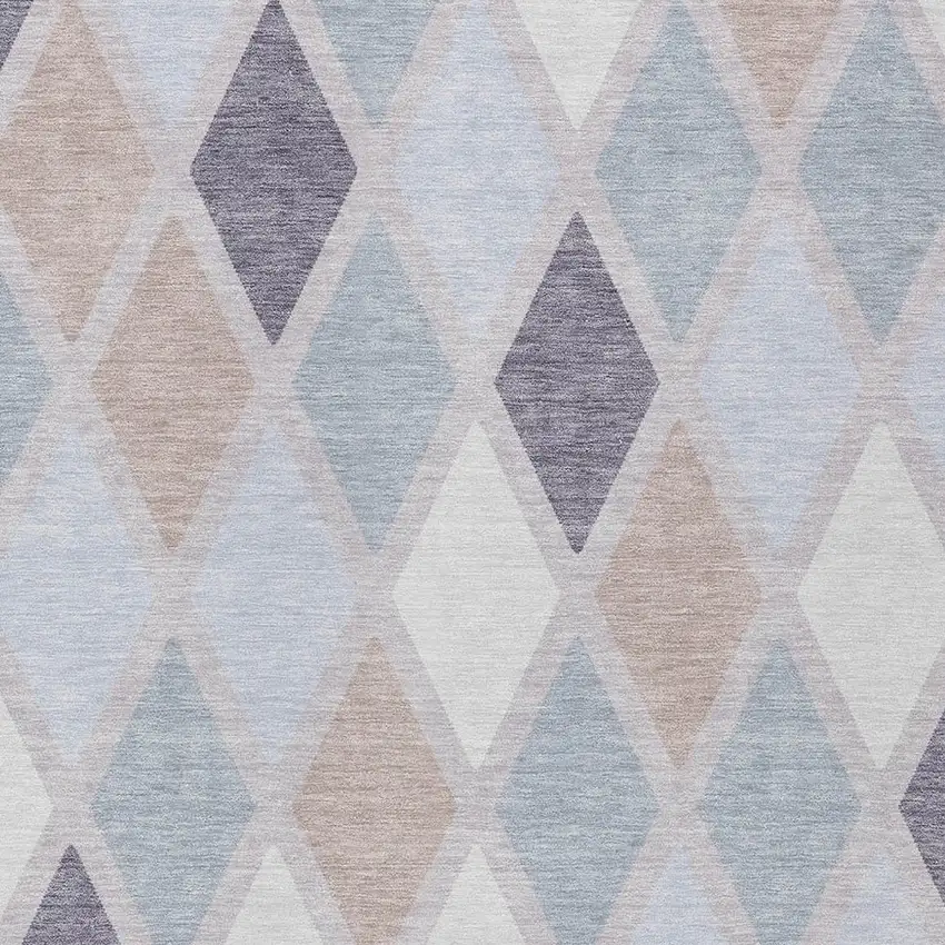 Lavender Brown And Ivory Geometric Washable Indoor Outdoor Area Rug Photo 6