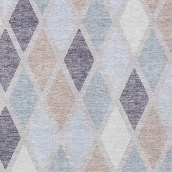 Lavender Brown And Ivory Geometric Washable Indoor Outdoor Area Rug Photo 6