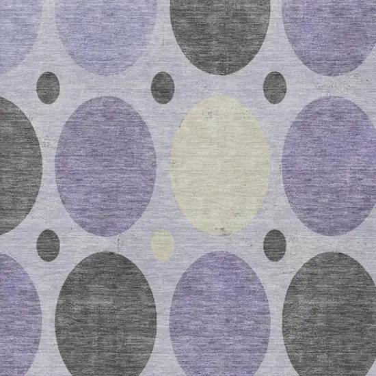 Lavender Charcoal And Ivory Geometric Washable Indoor Outdoor Area Rug Photo 4