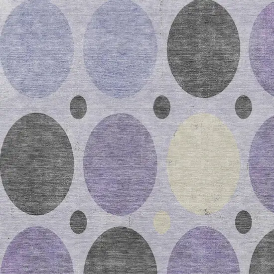 Lavender Charcoal And Ivory Geometric Washable Indoor Outdoor Area Rug Photo 4