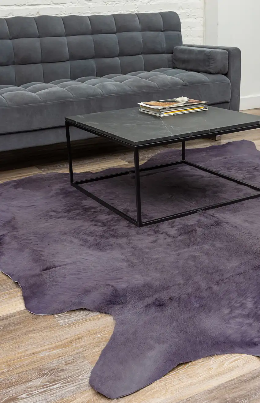 Lavender Cowhide Hand Knotted Area Rug Photo 5