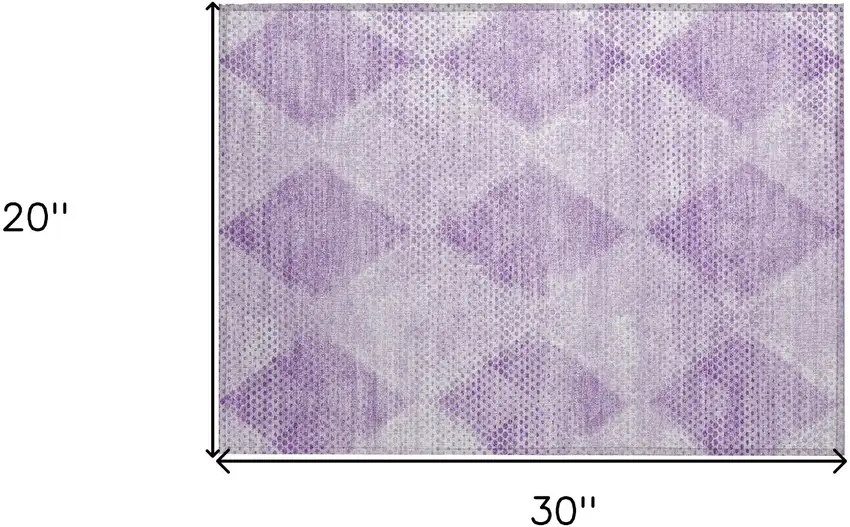 Lavender Geometric Washable Non Skid Indoor Outdoor Area Rug Photo 3