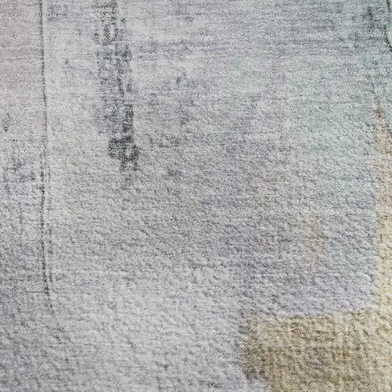 Lavender Gold And Charcoal Abstract Washable Area Rug With UV Protection Photo 3