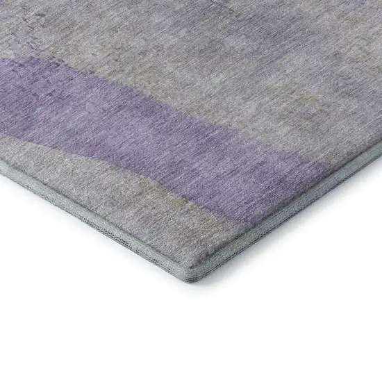 Lavender Gold And Gray Abstract Washable Area Rug With UV Protection Photo 9