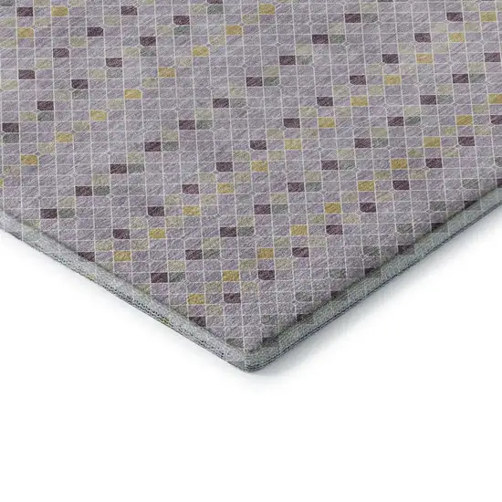 Lavender Gold And Gray Striped Washable Area Rug With UV Protection Photo 7
