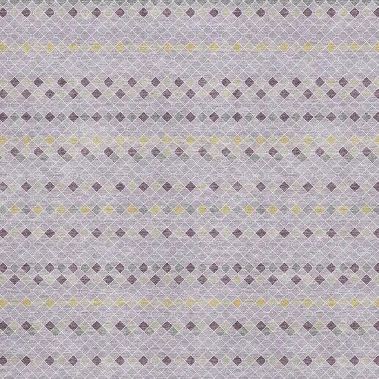 Lavender Gold And Gray Striped Washable Area Rug With UV Protection Photo 2