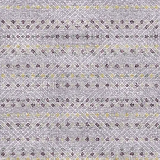 Lavender Gold And Gray Striped Washable Area Rug With UV Protection Photo 2
