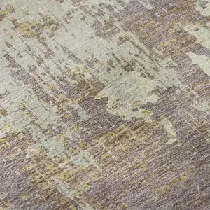 Photo of Lavender Gold And Ivory Abstract Washable Area Rug With UV Protection