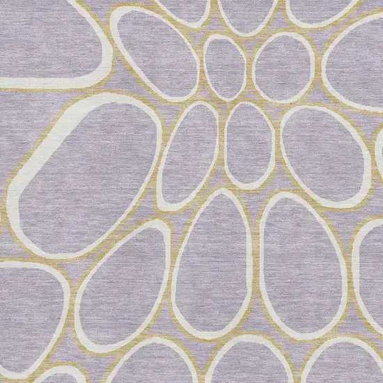 Lavender Gold And Ivory Geometric Washable Area Rug With UV Protection Photo 2
