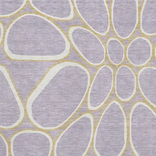Lavender Gold And Ivory Geometric Washable Area Rug With UV Protection Photo 2