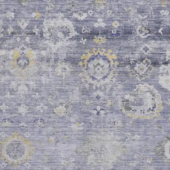 Lavender Gold And Ivory Oriental Washable Area Rug With UV Protection Photo 2