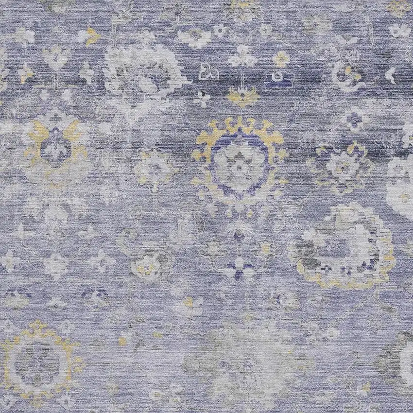 Lavender Gold And Ivory Oriental Washable Area Rug With UV Protection Photo 2