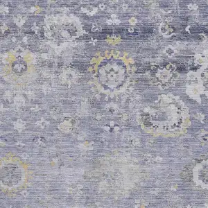 Photo of Lavender Gold And Ivory Oriental Washable Area Rug With UV Protection