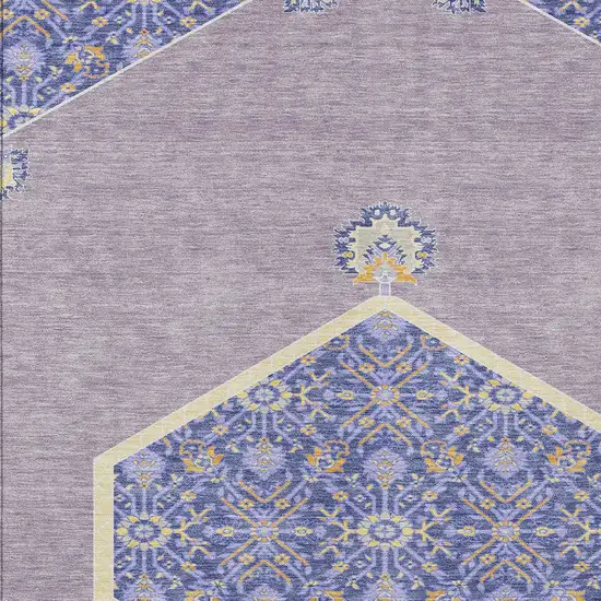 Lavender Gold And Purple Oriental Washable Indoor Outdoor Area Rug Photo 6