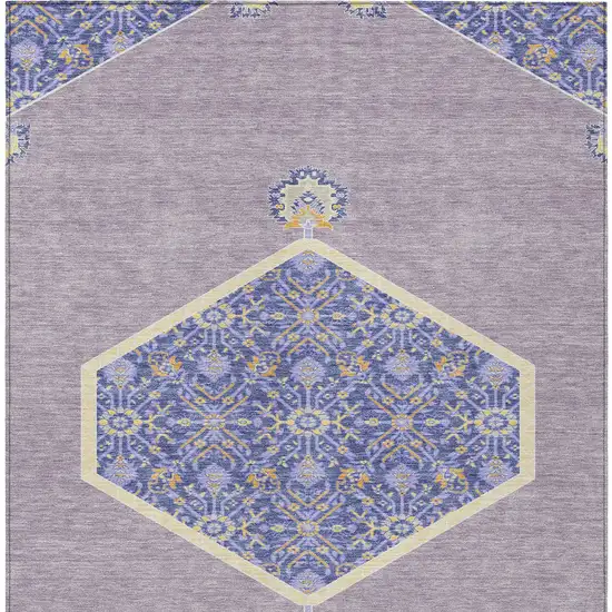 Lavender Gold And Purple Oriental Washable Indoor Outdoor Area Rug Photo 7