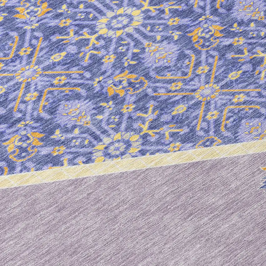 Lavender Gold And Purple Oriental Washable Indoor Outdoor Area Rug Photo 5