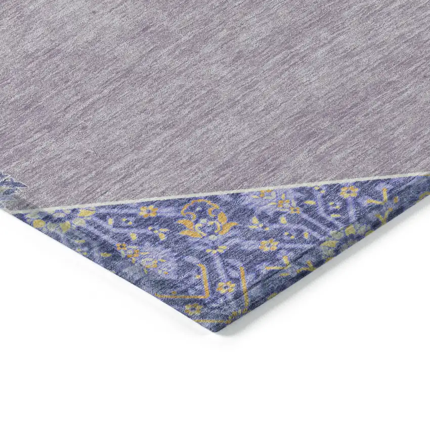 Lavender Gold And Purple Oriental Washable Indoor Outdoor Area Rug Photo 4