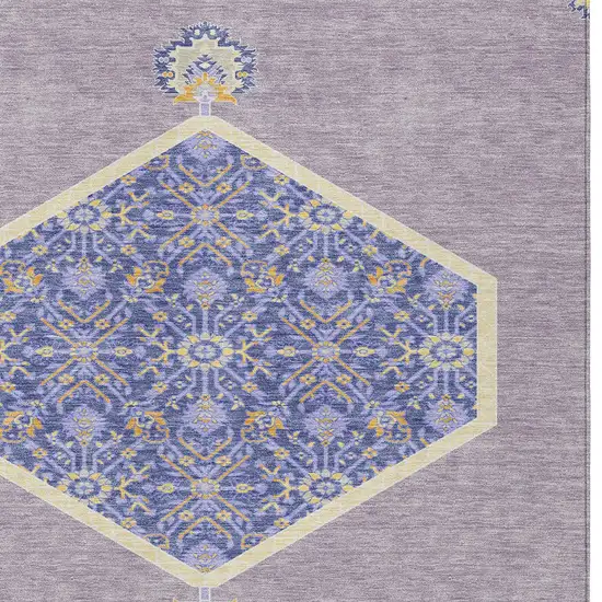 Lavender Gold And Purple Oriental Washable Indoor Outdoor Area Rug Photo 6
