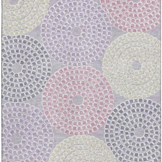 Lavender Gray And Blush Geometric Washable Area Rug With UV Protection Photo 4