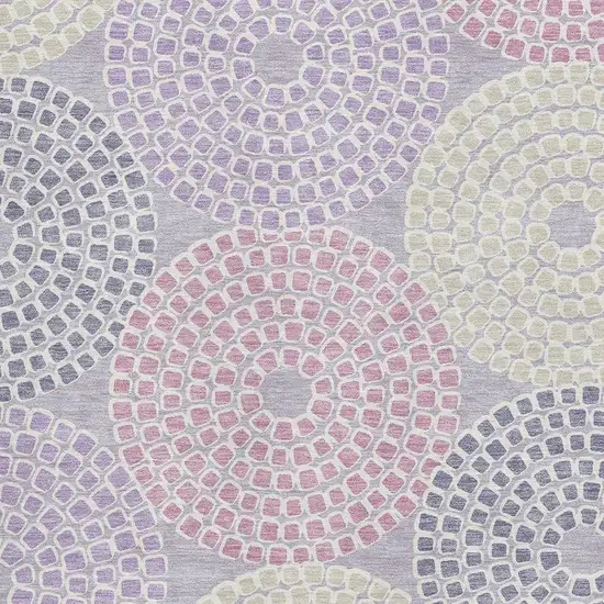 Lavender Gray And Blush Geometric Washable Area Rug With UV Protection Photo 3