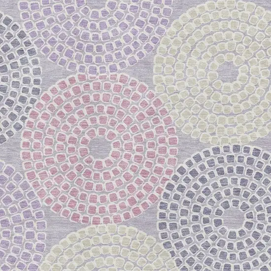 Lavender Gray And Blush Geometric Washable Area Rug With UV Protection Photo 3