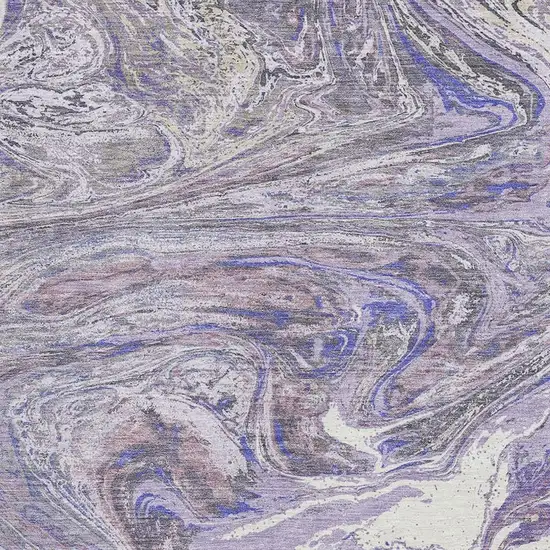 Lavender Gray And Ivory Abstract Washable Area Rug With UV Protection Photo 2