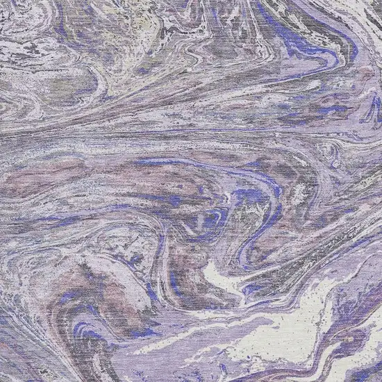 Lavender Gray And Ivory Abstract Washable Area Rug With UV Protection Photo 2