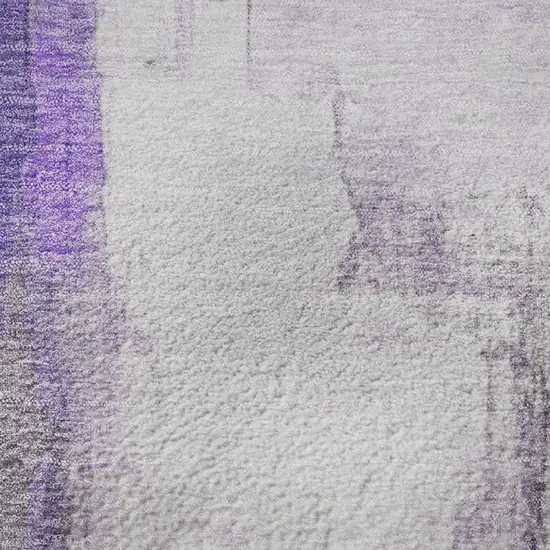 Lavender Gray And Ivory Abstract Washable Area Rug With UV Protection Photo 8