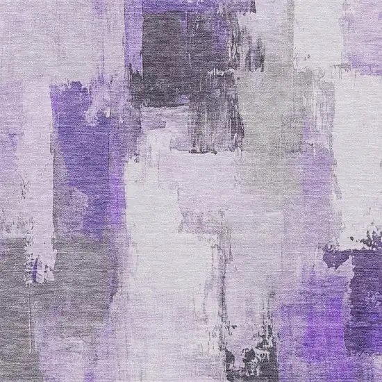Lavender Gray And Ivory Abstract Washable Area Rug With UV Protection Photo 3