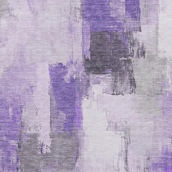 Lavender Gray And Ivory Abstract Washable Area Rug With UV Protection Photo 3