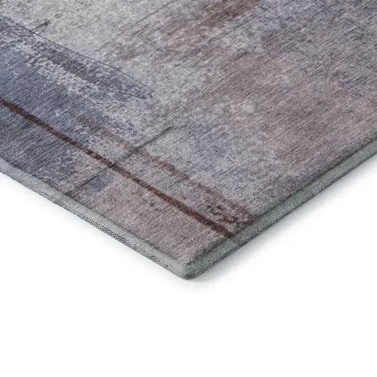 Lavender Gray And Ivory Abstract Washable Area Rug With UV Protection Photo 8