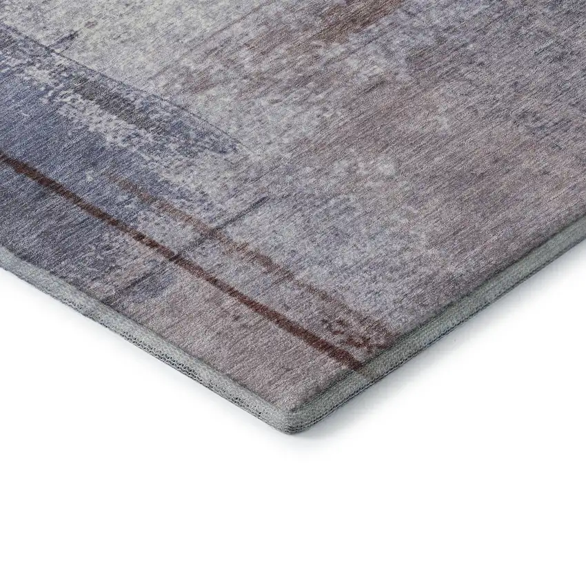 Lavender Gray And Ivory Abstract Washable Area Rug With UV Protection Photo 8