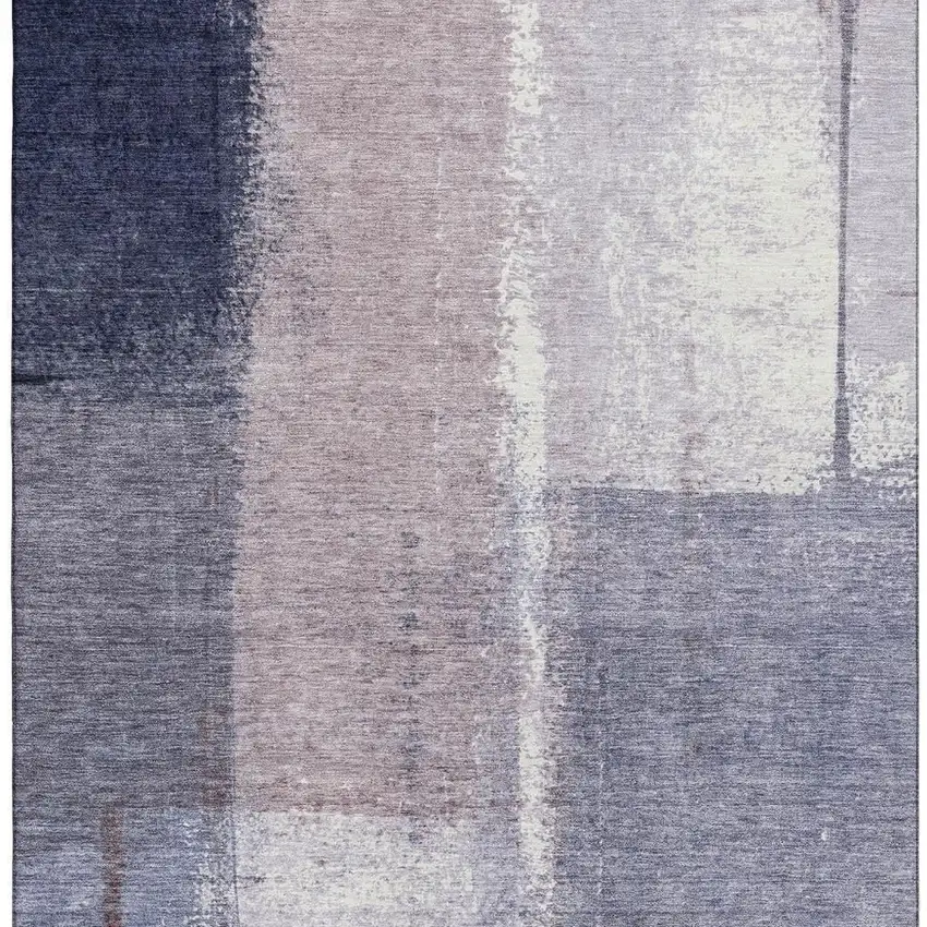 Lavender Gray And Ivory Abstract Washable Area Rug With UV Protection Photo 3