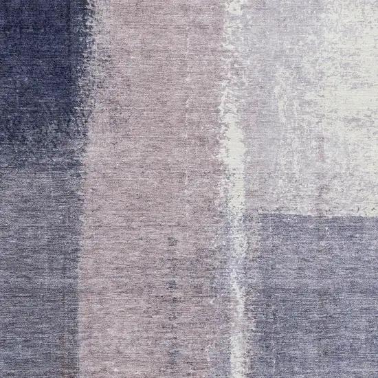 Lavender Gray And Ivory Abstract Washable Area Rug With UV Protection Photo 3