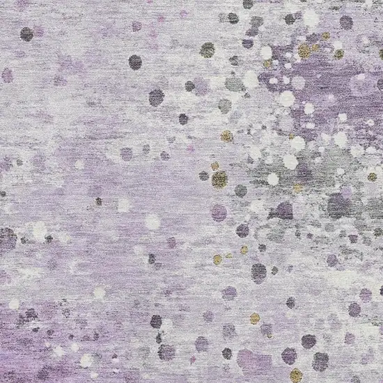 Lavender Gray And Ivory Abstract Washable Area Rug With UV Protection Photo 3