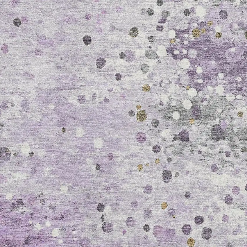 Lavender Gray And Ivory Abstract Washable Area Rug With UV Protection Photo 3