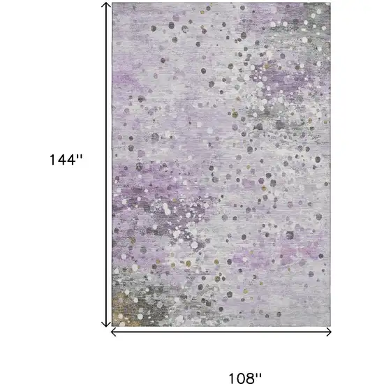 Lavender Gray And Ivory Abstract Washable Area Rug With UV Protection Photo 9