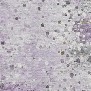 Photo of Lavender Gray And Ivory Abstract Washable Area Rug With UV Protection