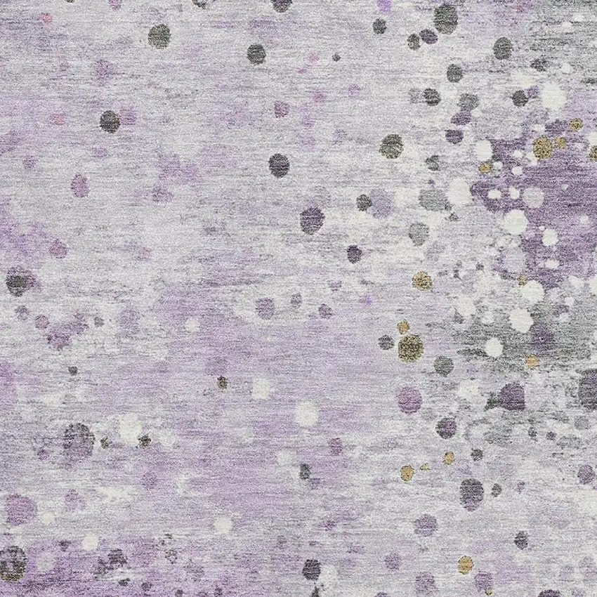 Lavender Gray And Ivory Abstract Washable Area Rug With UV Protection Photo 3