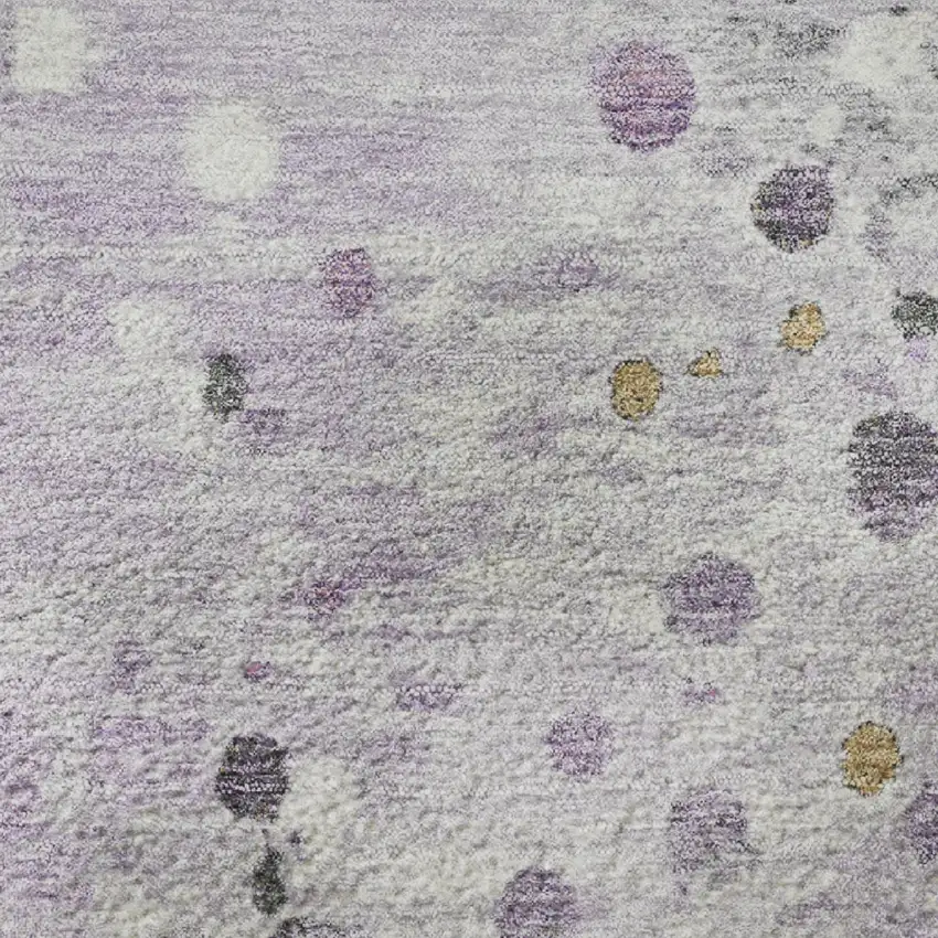 Lavender Gray And Ivory Abstract Washable Area Rug With UV Protection Photo 8