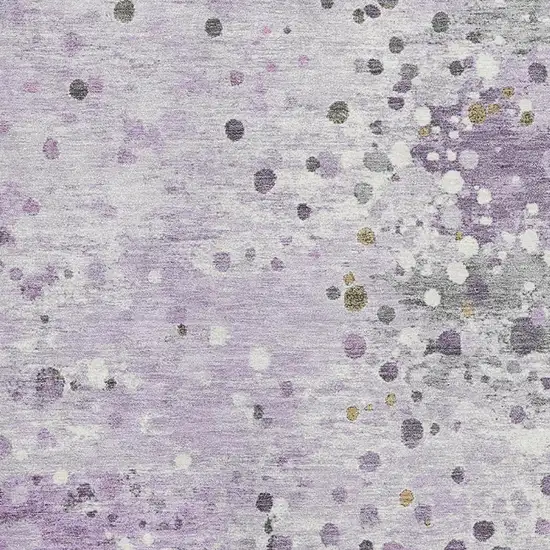 Lavender Gray And Ivory Abstract Washable Area Rug With UV Protection Photo 3