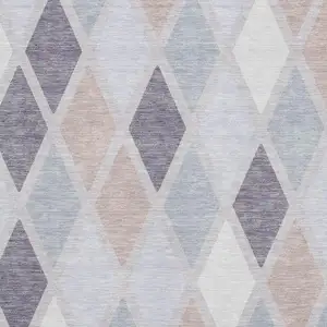 Photo of Lavender Gray And Ivory Geometric Washable Area Rug With UV Protection