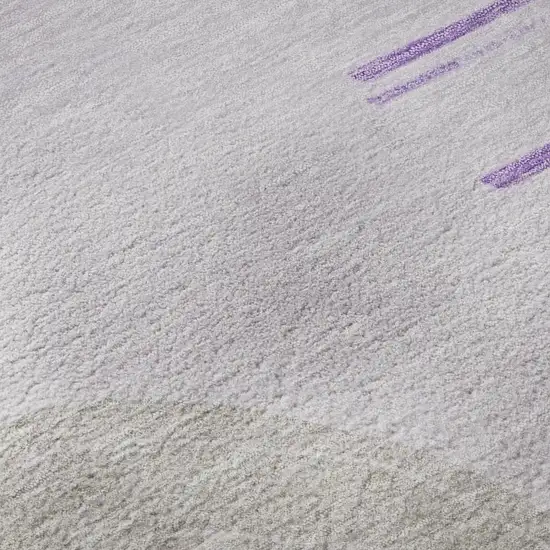 Lavender Gray And Ivory Geometric Washable Area Rug With UV Protection Photo 9