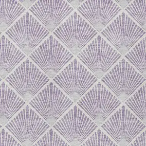Photo of Lavender Gray And Ivory Geometric Washable Indoor Outdoor Area Rug