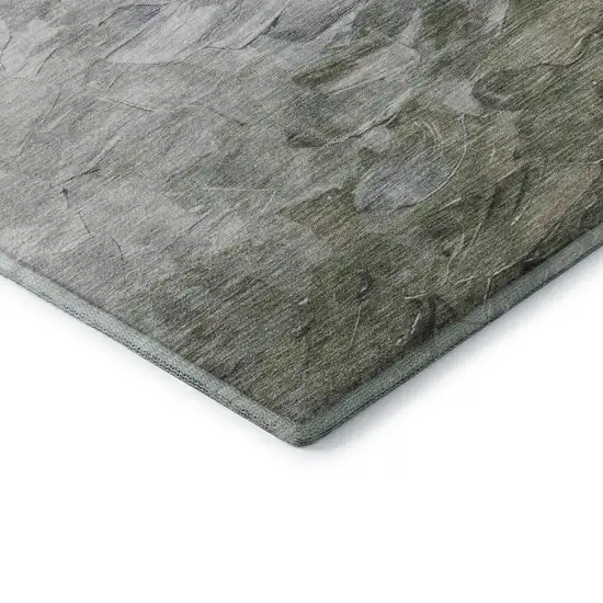 Lavender Gray And Silver Abstract Washable Area Rug With UV Protection Photo 7