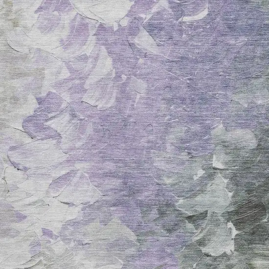 Lavender Gray And Silver Abstract Washable Area Rug With UV Protection Photo 2